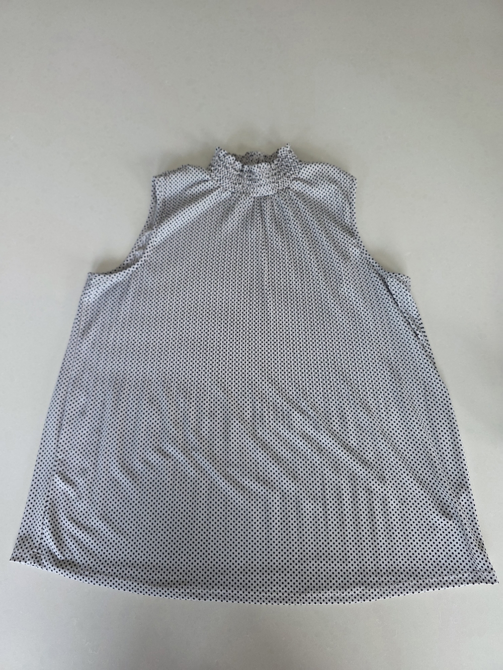 Adrianna Papell White Sleeveless High-Neck Polka Dot Camisole